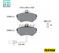 Textar Front Brake Pads fits Audi A4 VW Passat FWD B6 8E2 2194504