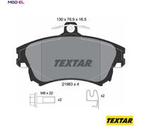 Textar Front Brake Pads Set 2198304 – Fits Mitsubishi Smart – OE 4605A658 MR955351 4544210010