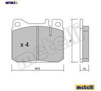 Brake pads 22-0011-0 METELLI for MERCEDES-BENZ /8 /8 Coupe 123 Saloon SL UNIMOG