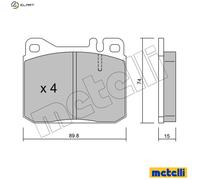 Brake pads 22-0011-0 METELLI for MERCEDES-BENZ /8 /8 Coupe 123 Saloon SL UNIMOG