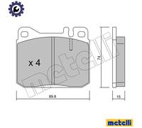 Brake pads 22-0011-0 METELLI for MERCEDES-BENZ /8 /8 Coupe 123 Saloon SL UNIMOG