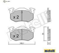 metelligroup 22-0038-0 Brake Pads, Made in Italy, Spare Parts for Cars