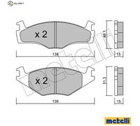Brake pads 22-0045-0 METELLI for VW SEAT
