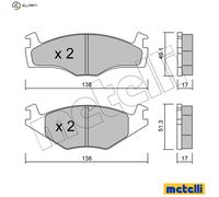Metelli Disc Brake Pads 22-0045-2 for VW SEAT