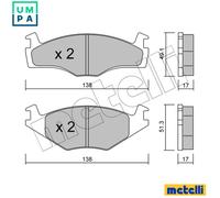 Metelli Disc Brake Pads 22-0045-2 for VW SEAT