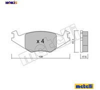 Brake pads 22-0047-0 METELLI for VW SEAT