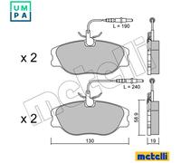 Brake pads 22-0072-3 METELLI for PEUGEOT FIAT CITROËN