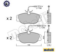 Brake pads 22-0072-3 METELLI for PEUGEOT FIAT CITROËN