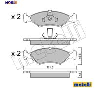 Brake pads 22-0093-0 METELLI for FORD MAZDA