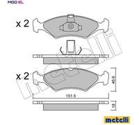 Brake pads 22-0093-0 METELLI for FORD MAZDA