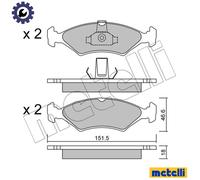 Brake pads 22-0093-0 METELLI for FORD MAZDA