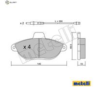 metelligroup 22-0105-0 Brake Pads, Made in Italy