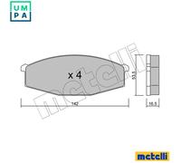Brake pads 22-0110-0 METELLI for NISSAN PATROL III/1 Station Wagon PATROL GR