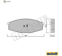 Brake pads 22-0110-0 METELLI for NISSAN PATROL III/1 Station Wagon PATROL GR