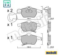 Brake pads 22-0118-1 METELLI for SAAB 9-5 9-3 9-3 Cabriolet 9-5 Estate