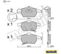 Brake pads 22-0118-1 METELLI for SAAB 9-5 9-3 9-3 Cabriolet 9-5 Estate