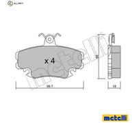 Brake pads 22-0120-0 METELLI for RENAULT PEUGEOT DACIA ALPINE