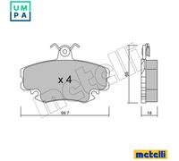 Brake pads 22-0120-0 METELLI for RENAULT PEUGEOT DACIA ALPINE