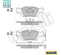 BRAKE PAD SET DISC BRAKE 22-0124-0 FOR BMW 3/Convertible/E6/Compact/Z/Roadster
