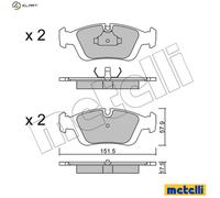 BRAKE PAD SET DISC BRAKE 22-0124-0 FOR BMW 3/Convertible/E6/Compact/Z/Roadster