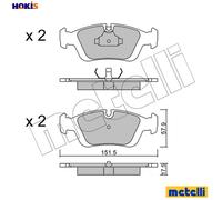 BRAKE PAD SET DISC BRAKE 22-0124-0 FOR BMW 3/Convertible/E6/Compact/Z/Roadster