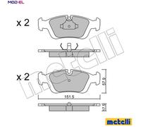 BRAKE PAD SET DISC BRAKE 22-0124-0 FOR BMW 3/Convertible/E6/Compact/Z/Roadster
