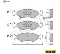 BRAKE PAD SET DISC BRAKE 22-0127-0 FOR KIA T8/TED 1.8L B5 1.5L 4cyl SHUMA