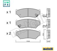 Brake pads 22-0136-0 METELLI for SUZUKI GEO