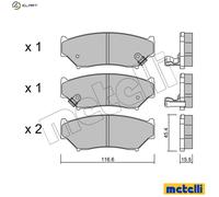 Brake pads 22-0136-0 METELLI for SUZUKI GEO
