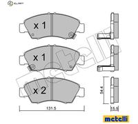 metelligroup 22-0138-0 Brake Pads, Made in Italy