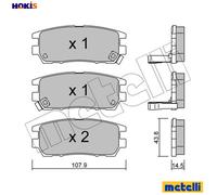 Metelli Brake Pad Set 22-0151-0 - Disc Brake for Mitsubishi Pajero/Shogun II Canvas Top L400 2.4