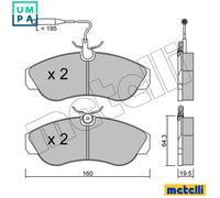 Brake pads 22-0155-0 METELLI for PEUGEOT FIAT CITROËN