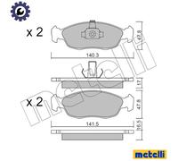 BRAKE PAD SET DISC BRAKE 22-0156-1 FOR PEUGEOT 106/II 306/Hatchback/Van/Break