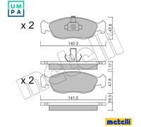 BRAKE PAD SET DISC BRAKE 22-0156-1 FOR PEUGEOT 106/II 306/Hatchback/Van/Break