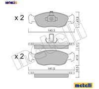 BRAKE PAD SET DISC BRAKE 22-0156-1 FOR PEUGEOT 106/II 306/Hatchback/Van/Break