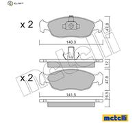 BRAKE PAD SET DISC BRAKE 22-0156-1 FOR PEUGEOT 106/II 306/Hatchback/Van/Break