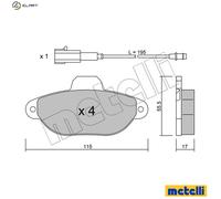 metelligroup 22-0159-2 Brake Pads, Made in Italy