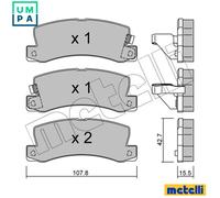 Brake pads 22-0161-0 METELLI for TOYOTA LEXUS