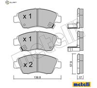 Brake pads 22-0175-0 METELLI for HONDA CIVIC del Sol Mk III CIVIC MK V Hatchback