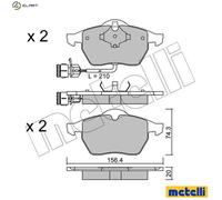 BRAKE PAD SET DISC BRAKE 22-0181-0 FOR AUDI 100 A6/S6 500 ADW/ACE/AAD/ABK 2.0L