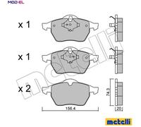 Brake pads 22-0181-1 METELLI for AUDI VW