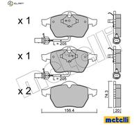 metelligroup 22-0181-3 Brake Pads, Made in Italy