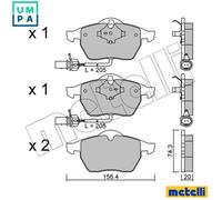metelligroup 22-0181-3 Brake Pads, Made in Italy