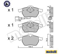 BRAKE PAD SET DISC BRAKE 22-0181-4 FOR VW AWV/AWU/AVC/APH/AGU 1.8L 4cyl