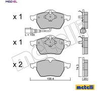 BRAKE PAD SET DISC BRAKE 22-0181-4 FOR VW AWV/AWU/AVC/APH/AGU 1.8L 4cyl