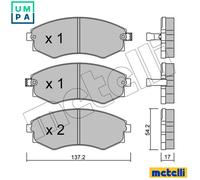 Brake pads 22-0188-0 METELLI for HYUNDAI SSANGYONG KIA