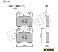 Brake pads 22-0192-0 METELLI for PEUGEOT MERCEDES-BENZ