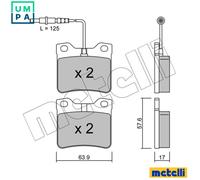 Brake pads 22-0192-0 METELLI for PEUGEOT MERCEDES-BENZ