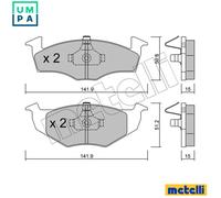 Brake pads 22-0206-2 METELLI for VW SEAT