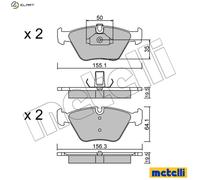 BRAKE PAD SET DISC BRAKE 22-0207-0 FOR BMW M47D20 2.0L 4cyl 5 E39 M57D25 2.5L
